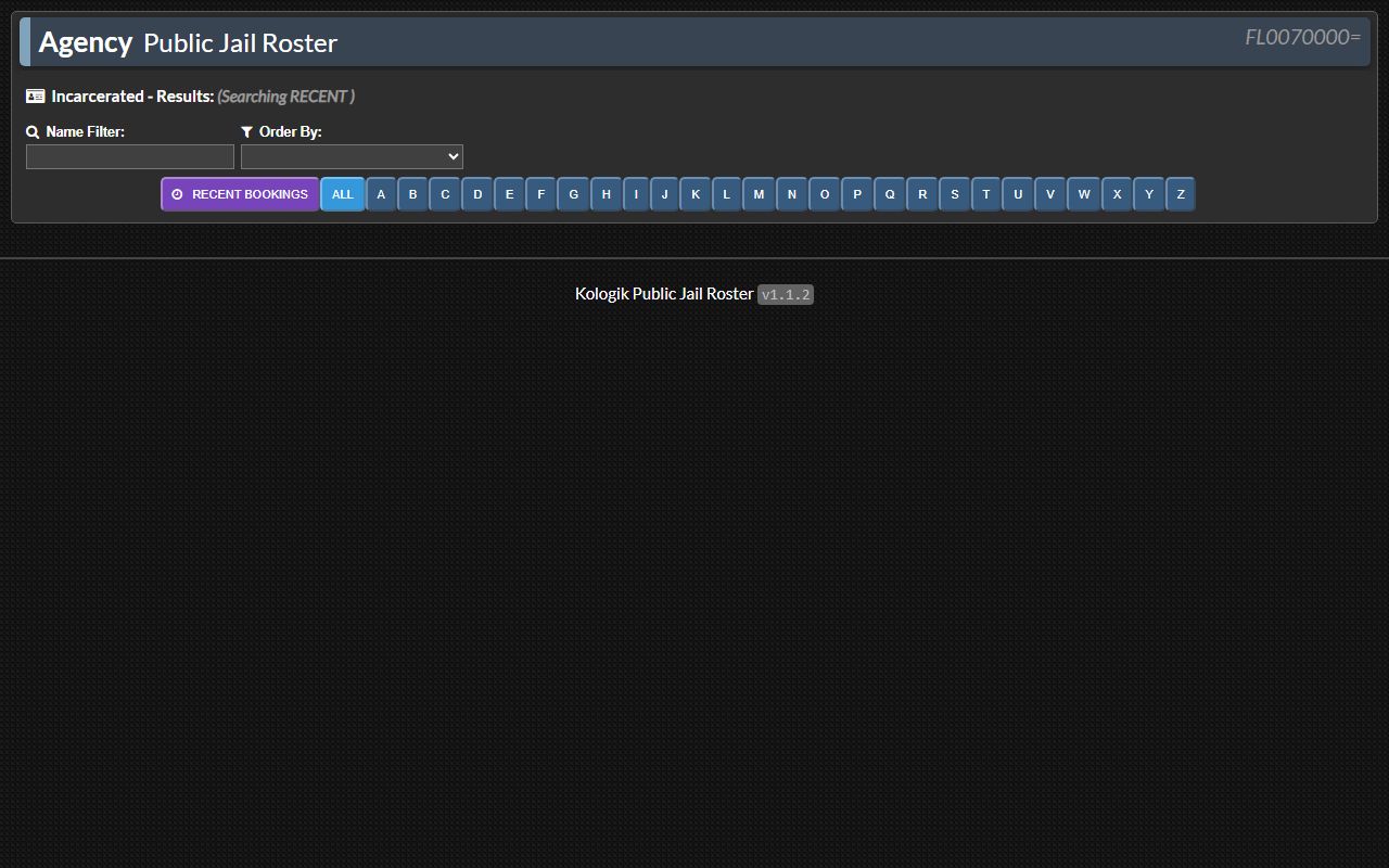 Calhoun County Kologik jail roster showing where booking photos and mugshots appear