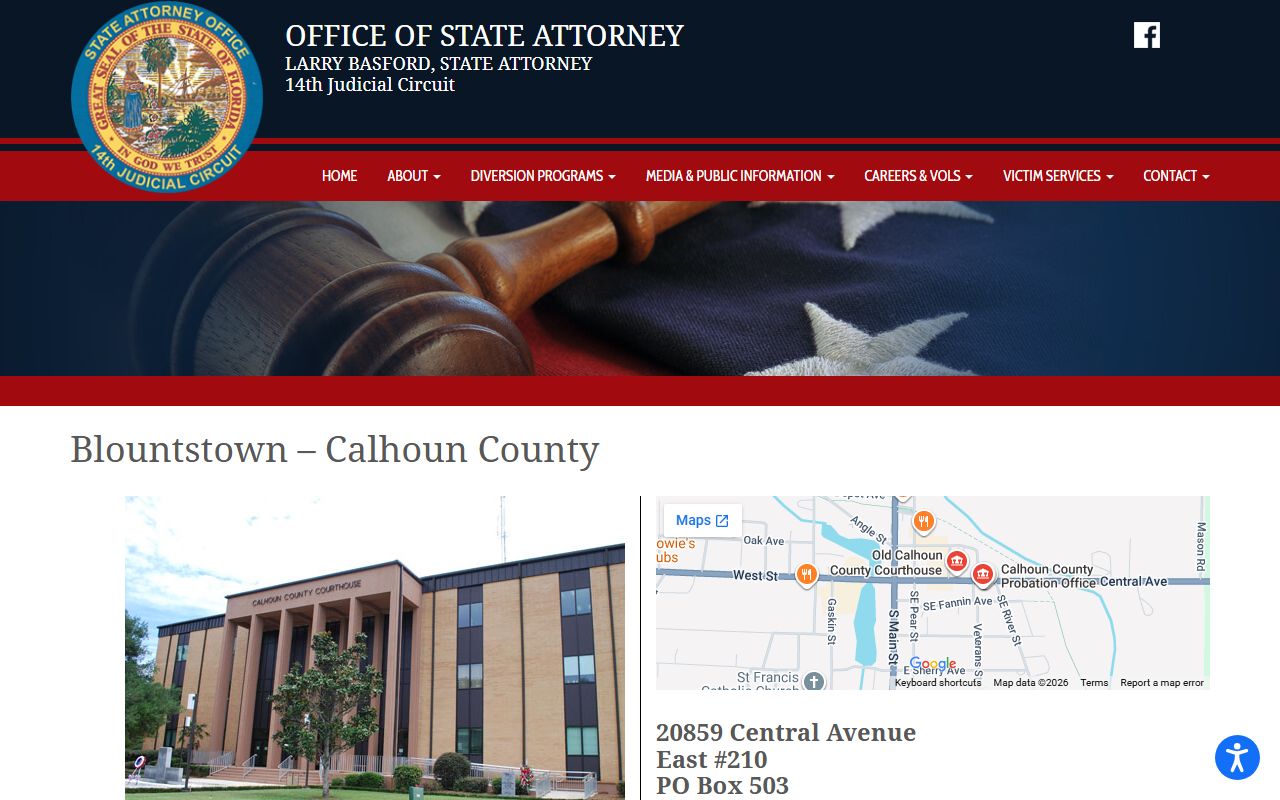 State Attorney Calhoun County office page for court records after a jail arrest